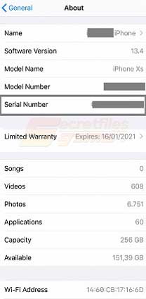 serial number iphone