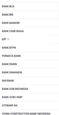 10. Pilih Rekening Bank