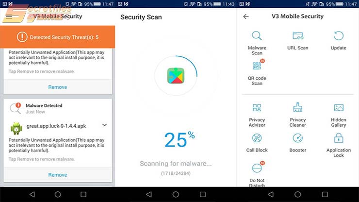 Aplikasi V3 Mobile Security