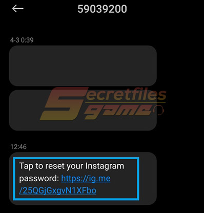 SMS Reset Password Instagram